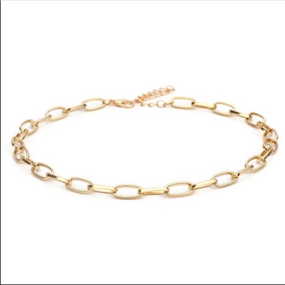 NWT Gold Choker Curb Chain - Picture 2 of 4